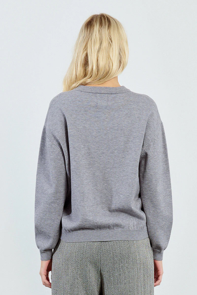 EL1143DN Rhinstone Heart Sweater