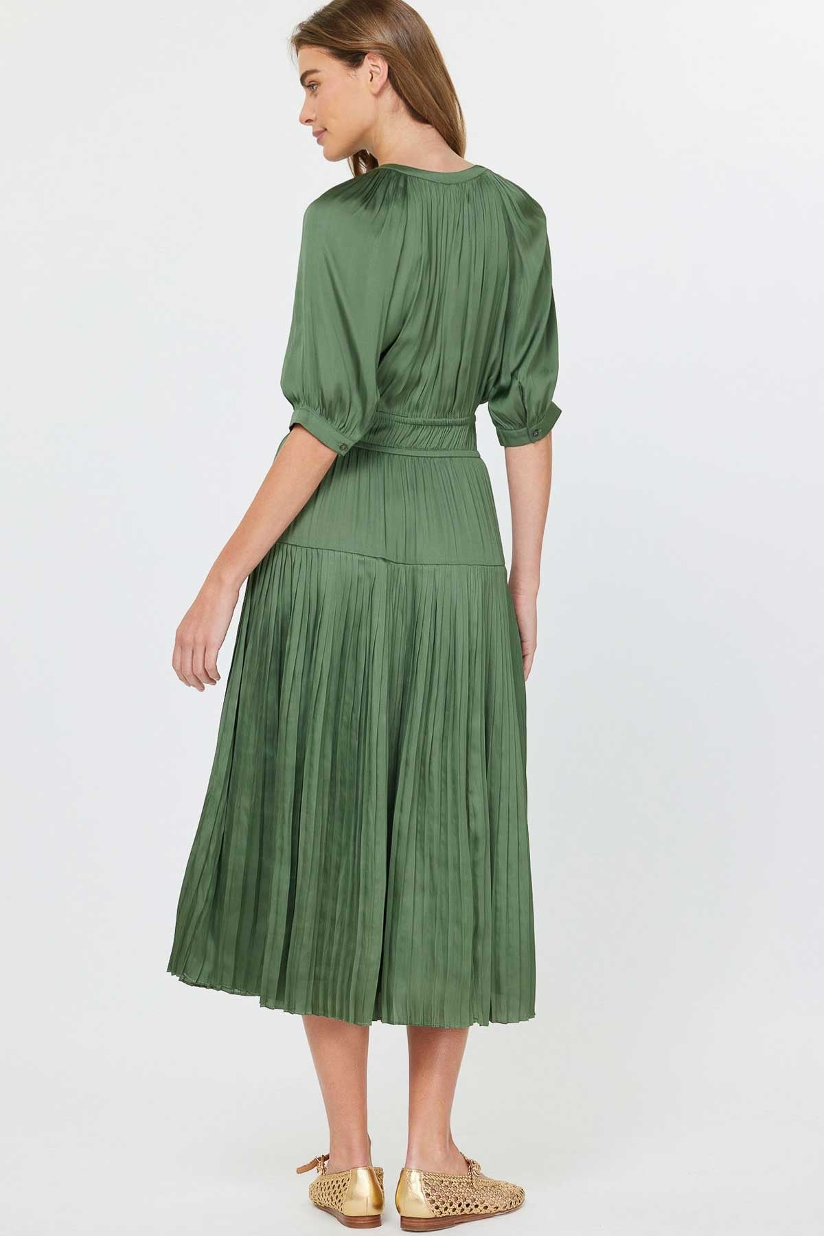 2390061 Round Neck SSLC Midi Dress