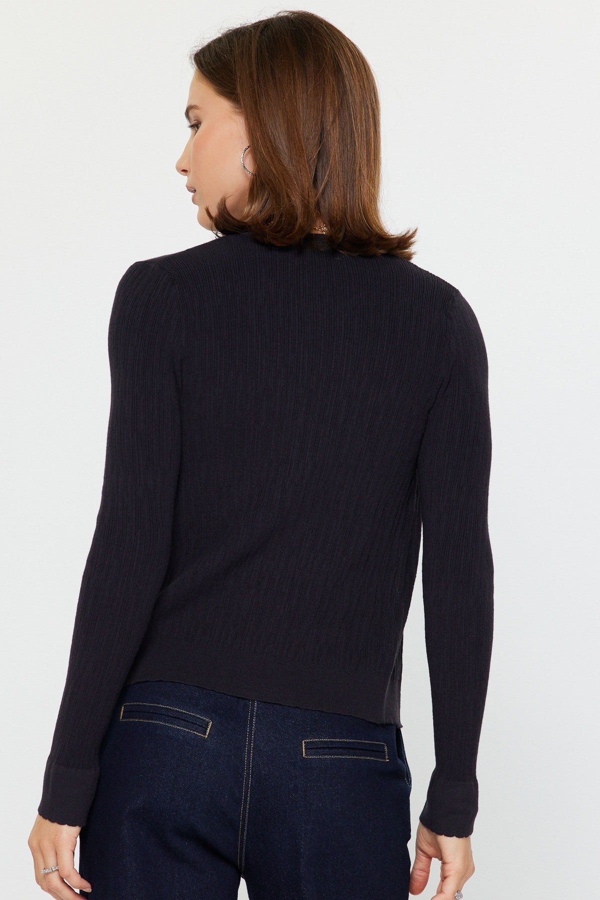 Ribbed Tank and Cardigan set Black