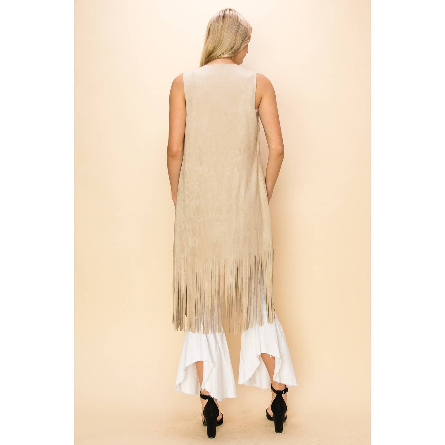 LONG FRINGE SUEDE VEST