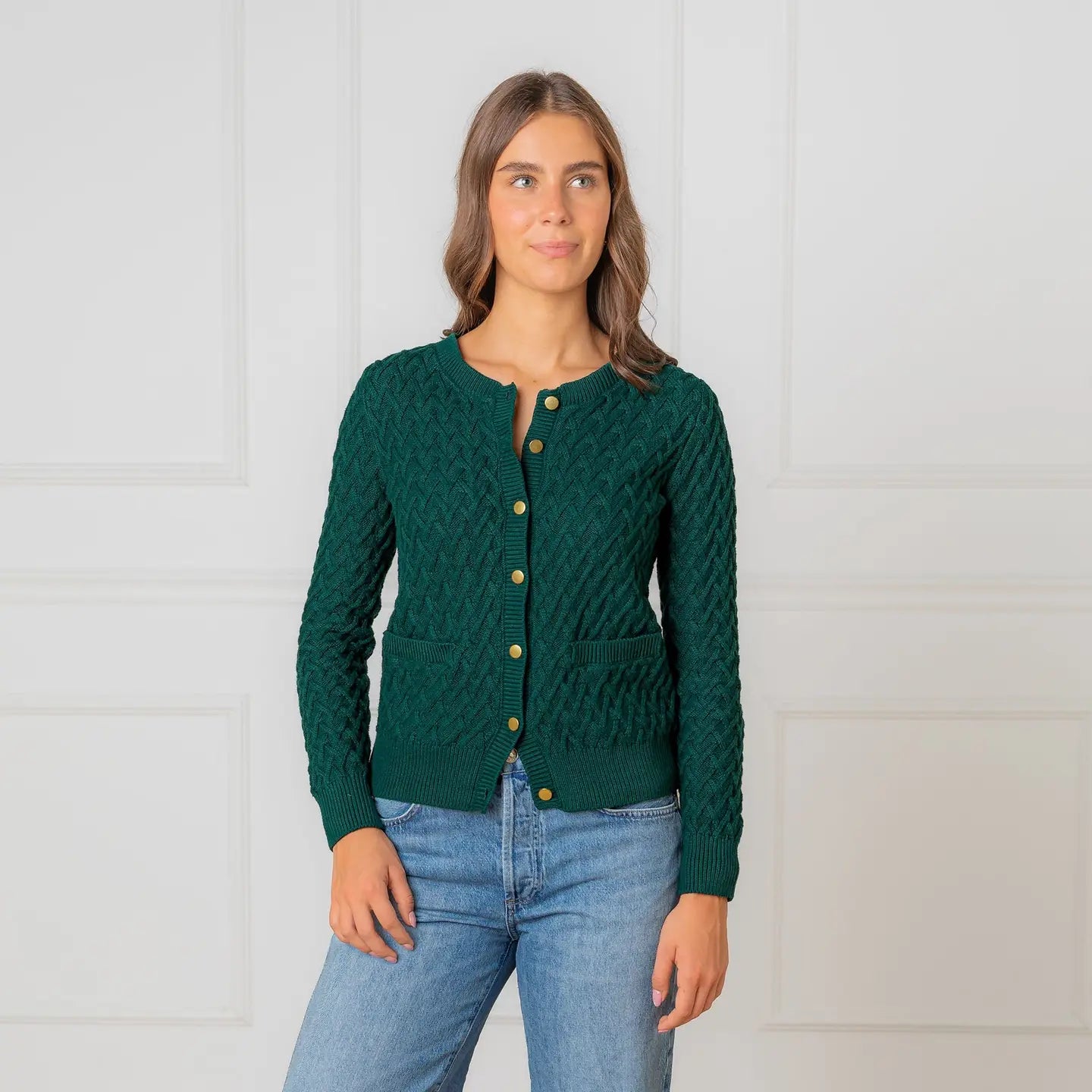 Organic Herringbone Stitch Cardigan