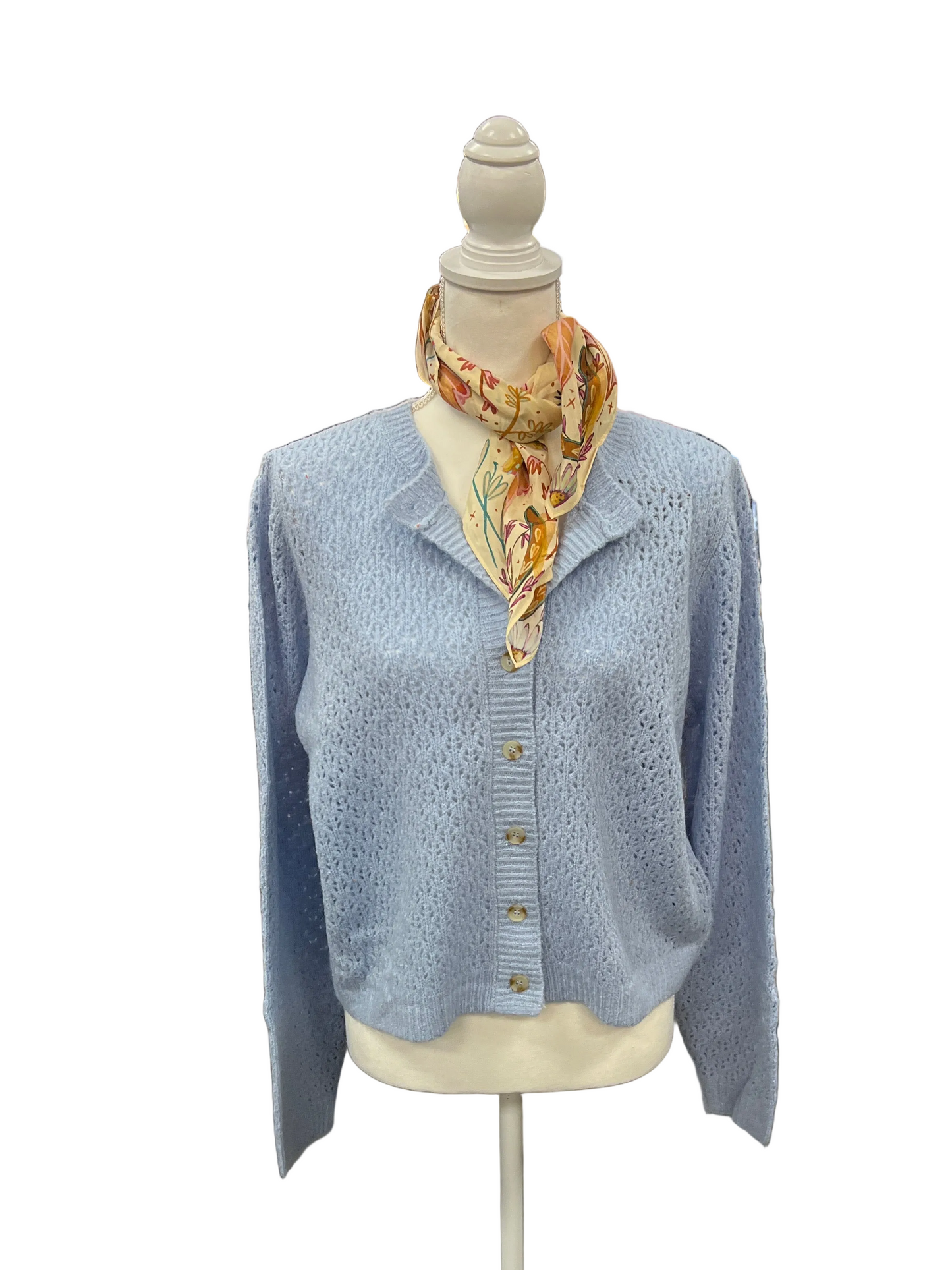 Eyelet knit cardigan