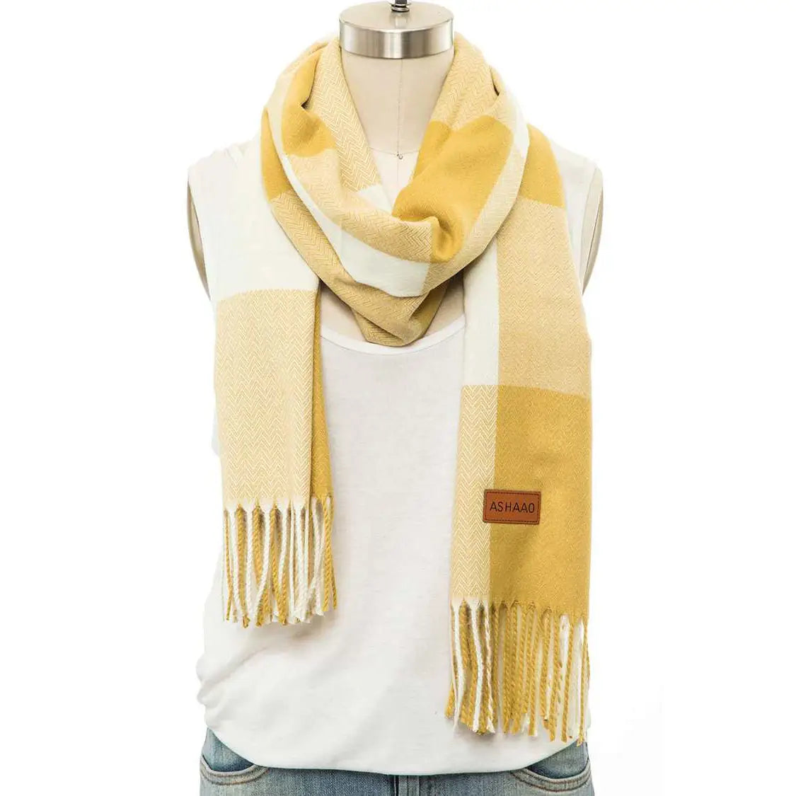Plaid Print Cashmere Scarf