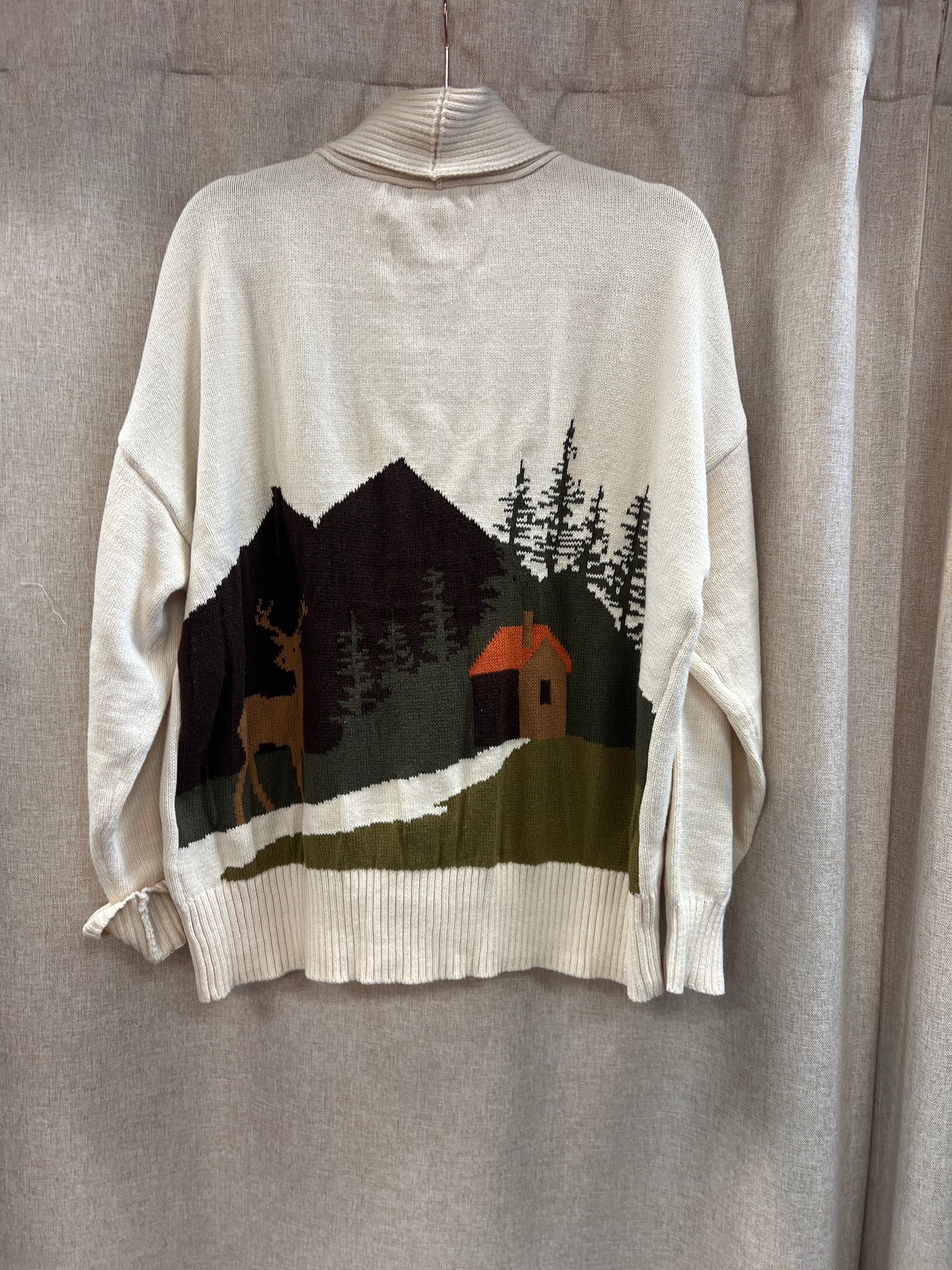 Jacquard toggle button cardigan