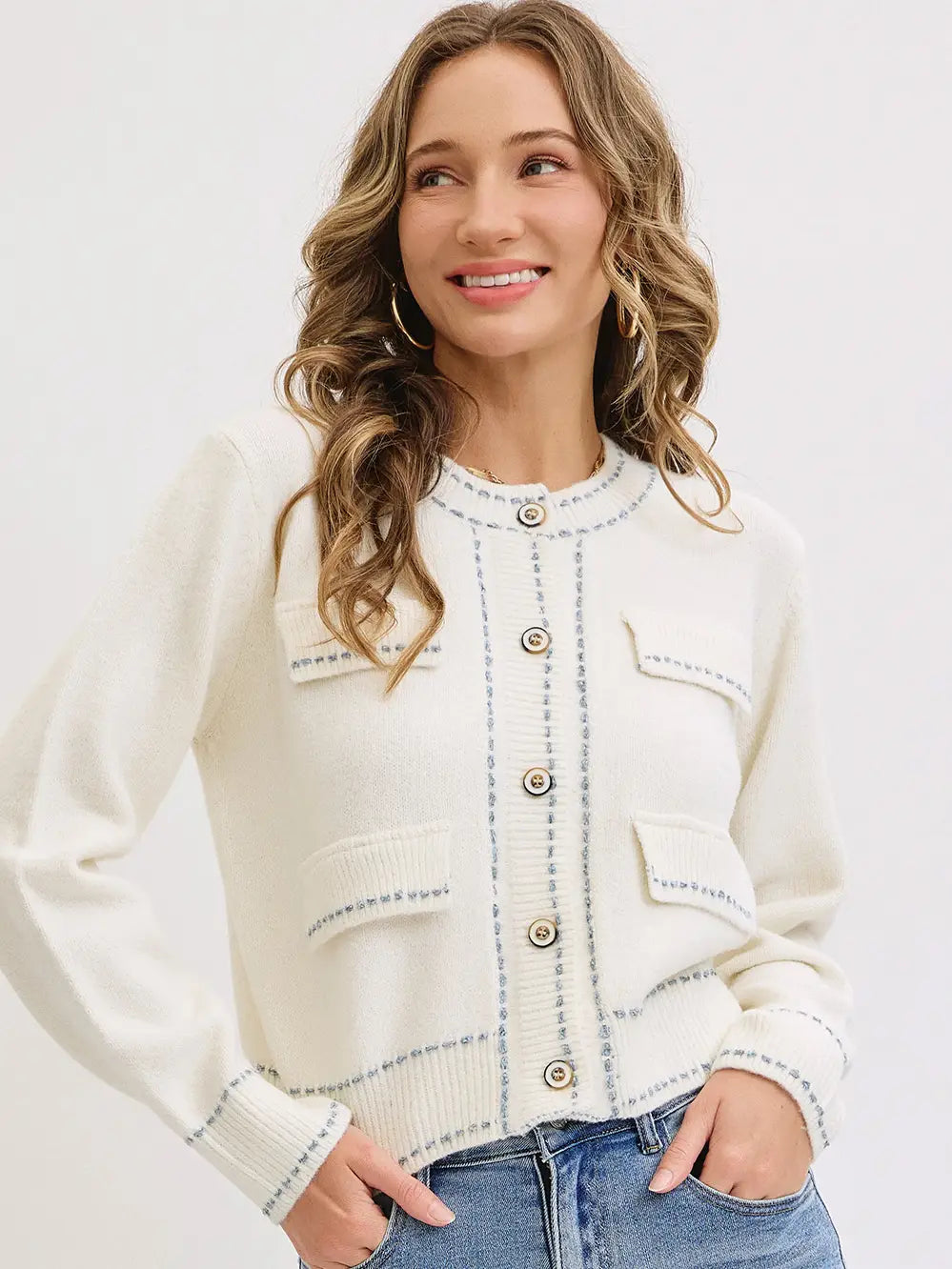 Button Front Knit Cardigan