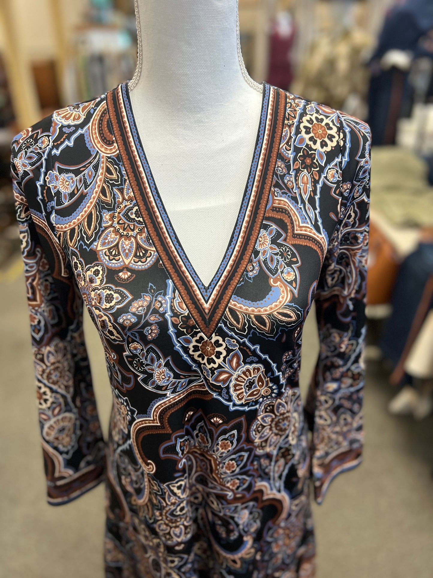 V neck dress black Hale Bob