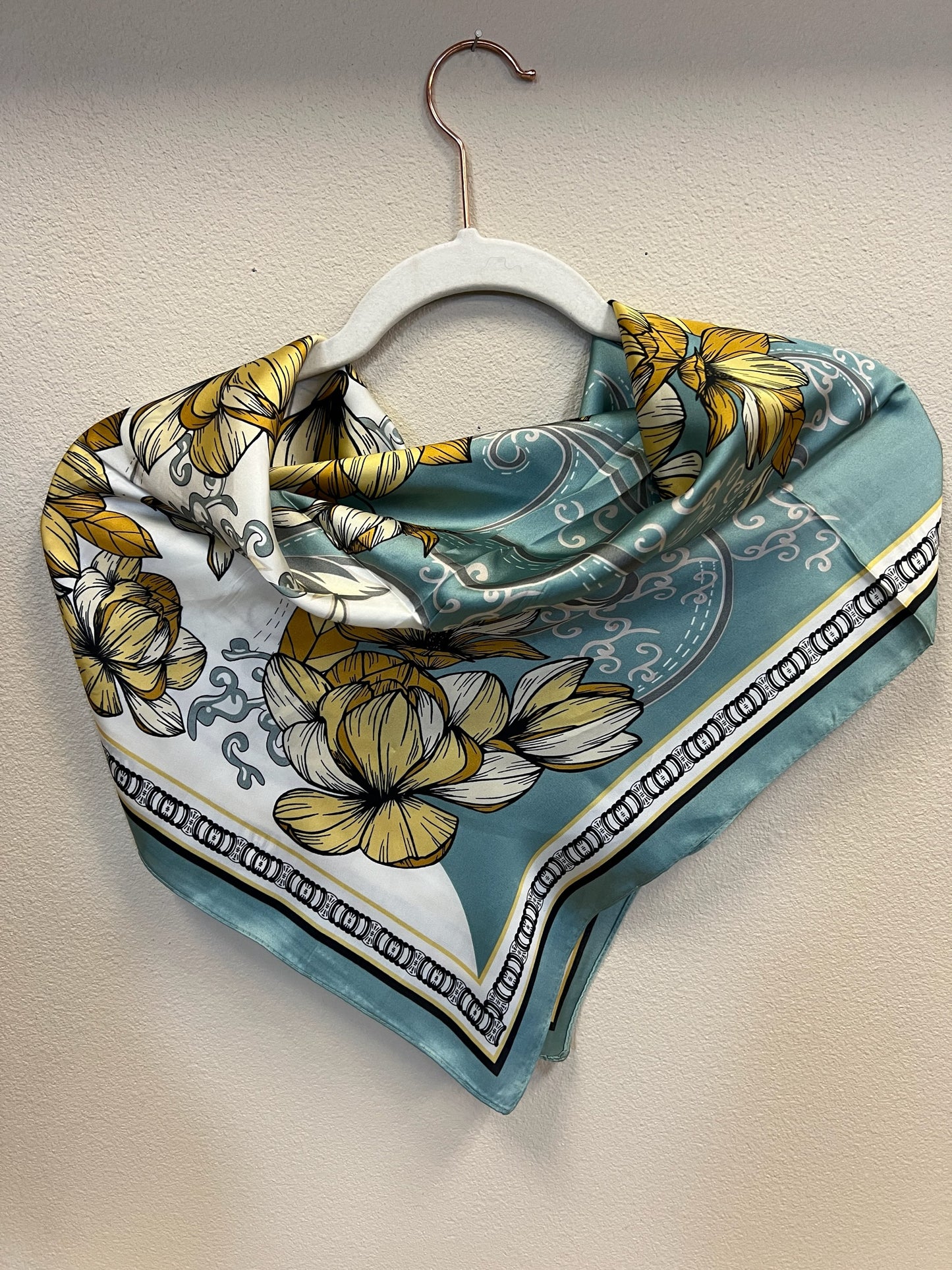 Wild Rag - light turq with magnolia