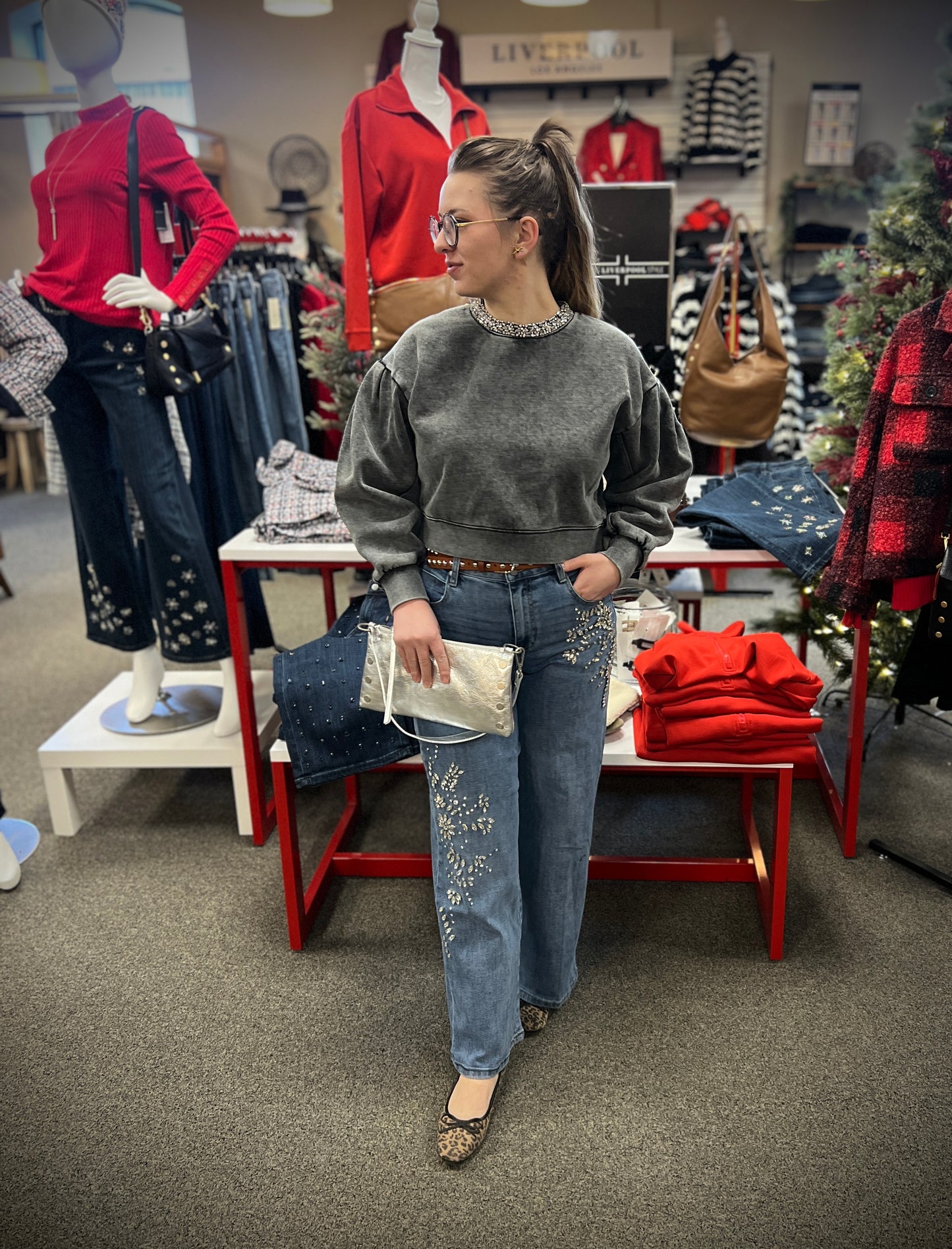 Embellished Crewneck Sweatshirt