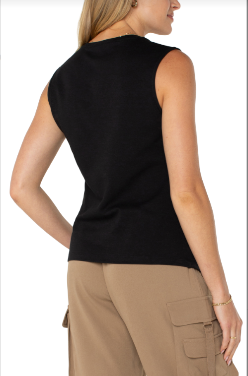 sleeveless v neck knit top