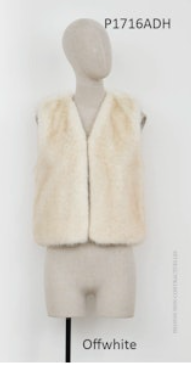 P1716ADH Faux Fur Sleeveless Jacket