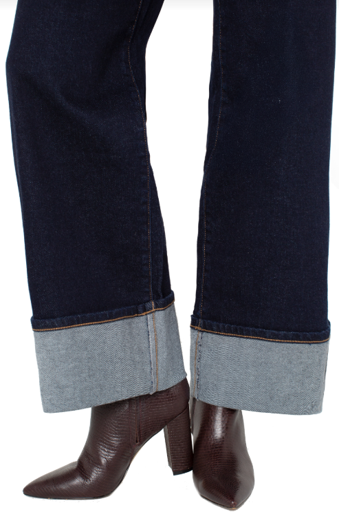 morgan cuffed wide leg 30" indigo rinse