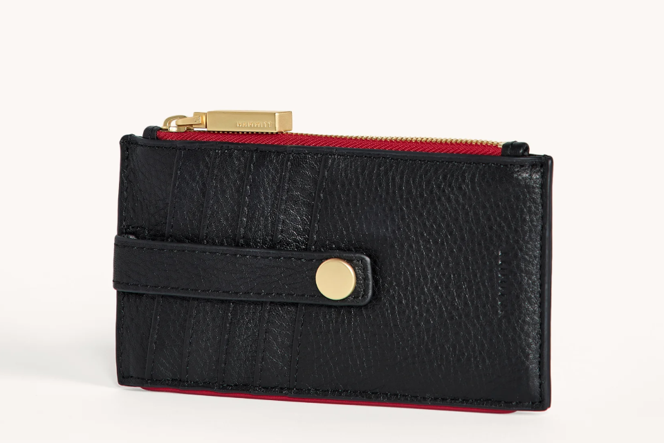 210 West Wallet Black/Brushed Gold Red Zip