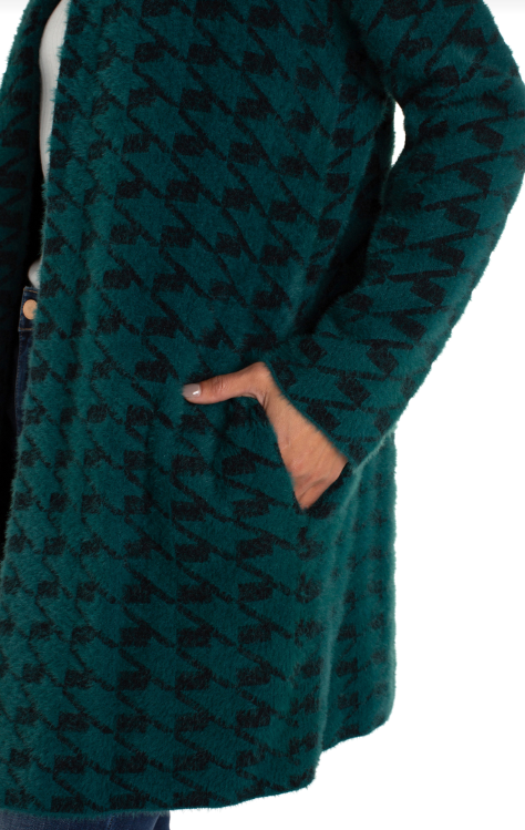 long sleeve open front sweater coat dr forest