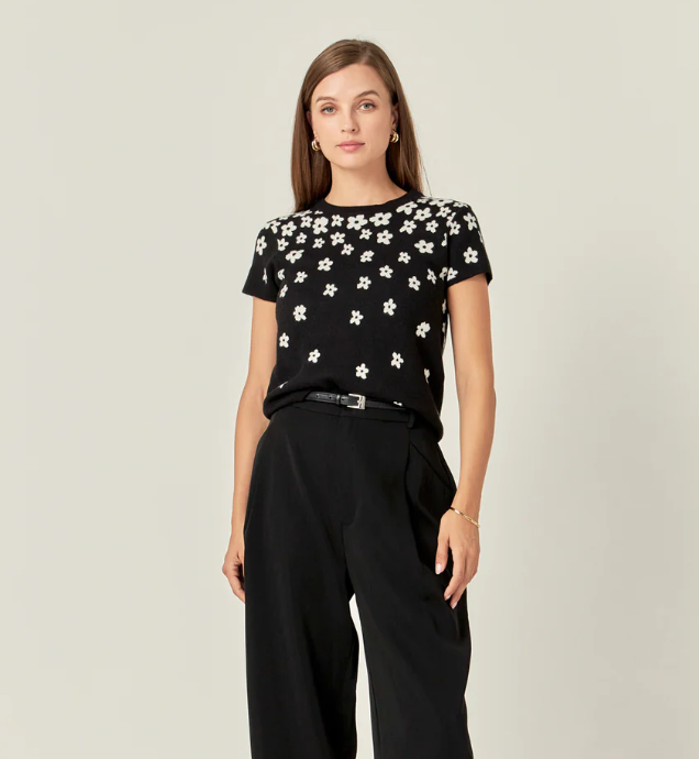 Flower Knit Top