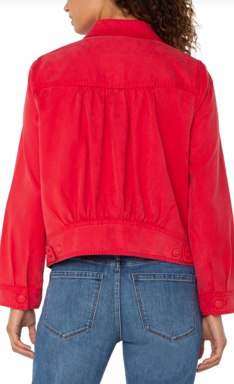 trucket jacket w shirred back