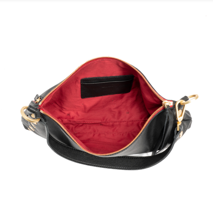 Kyle Med Black Brushed Gold Red Zip