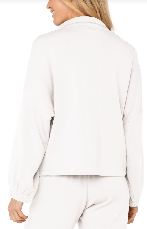 zip up funnel neck jacket white cloud