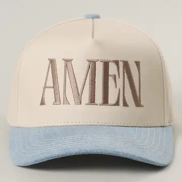 Amen Trucker Hat- Lt. Denim