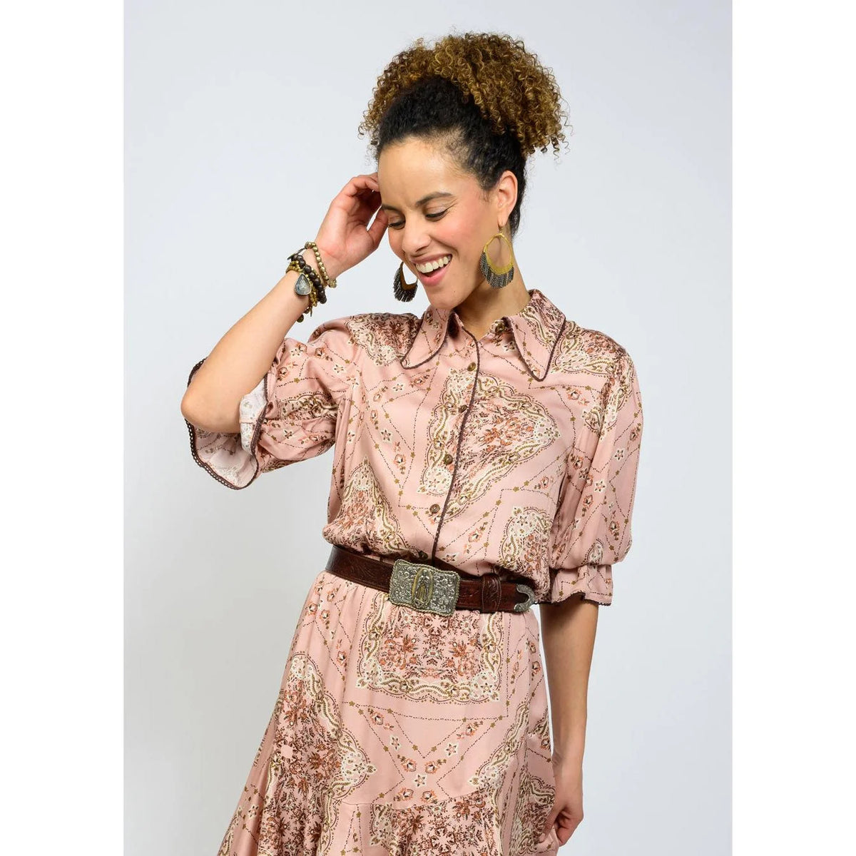 630428 Bandana Shirt Rose