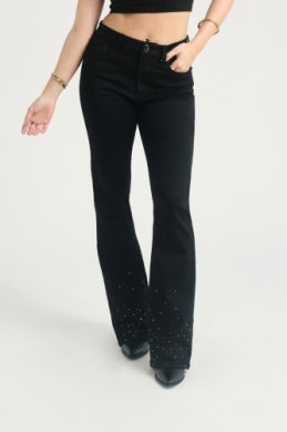 33" Butter Slim Bootcut w/ Blk Crystals