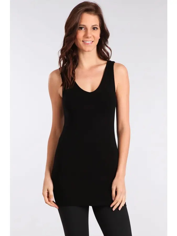 V2345 Reversible Vneck Tank Black