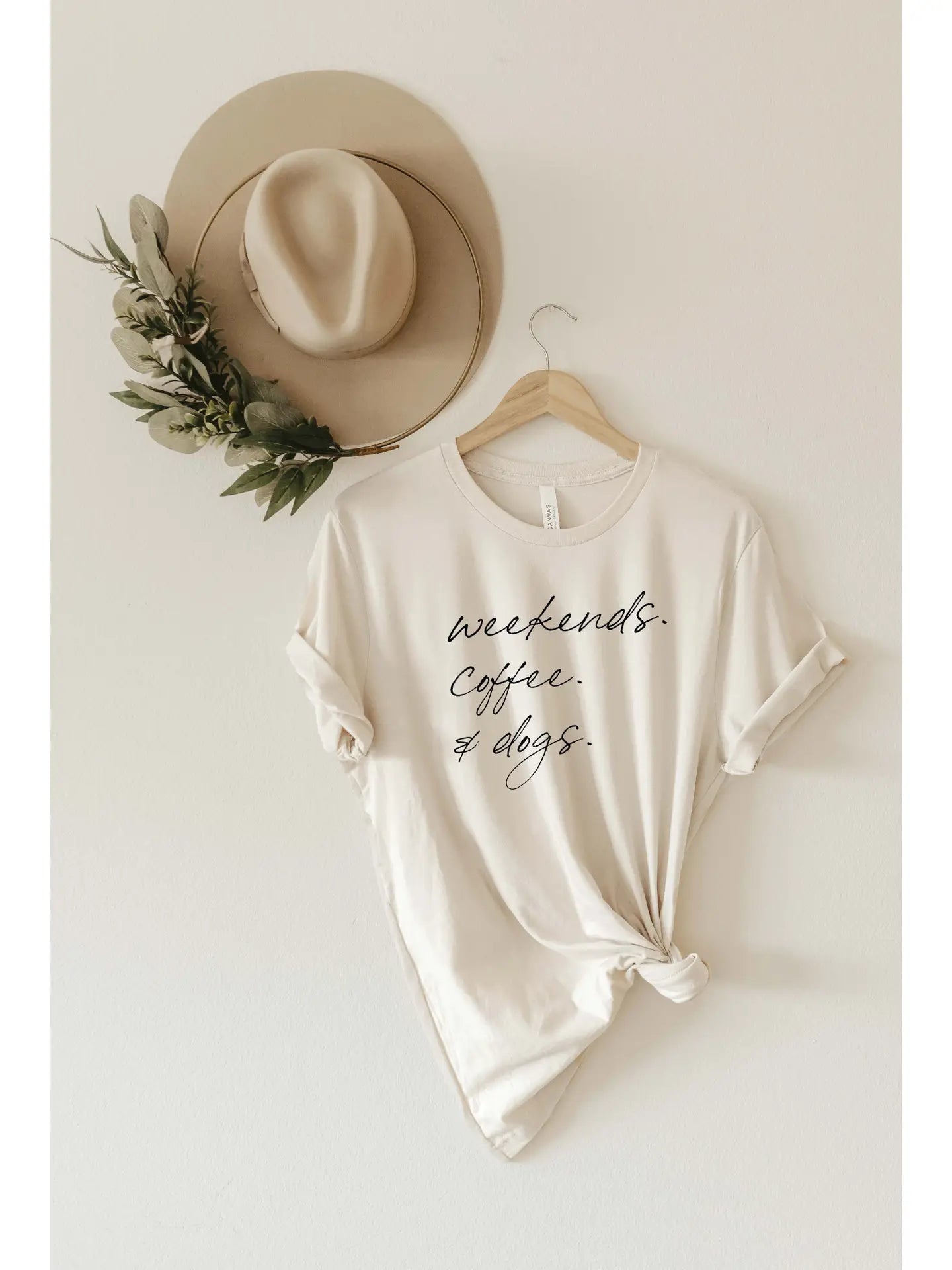 Weekend, Coffee and Dogs T-shirts