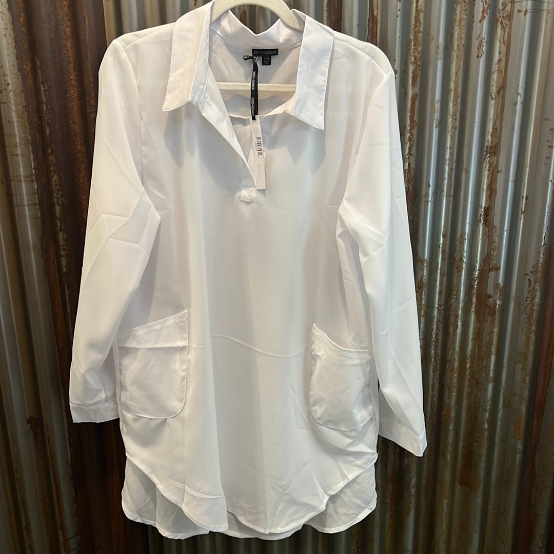 2319087 Sheer Popover Tunic White