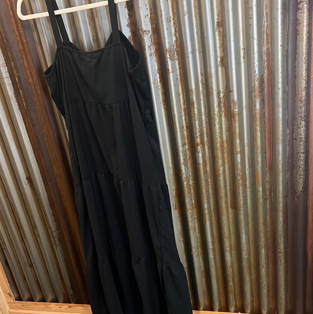 2319046 Amarie Gauze Button Dress Black