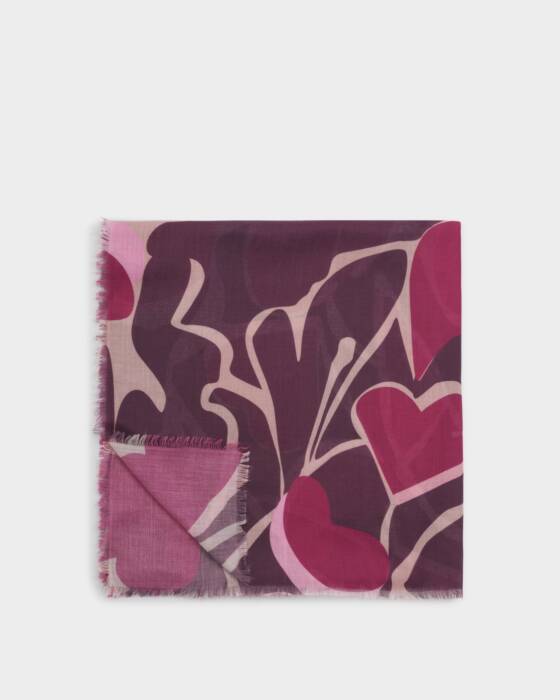 Printed Organic Heart Scarf