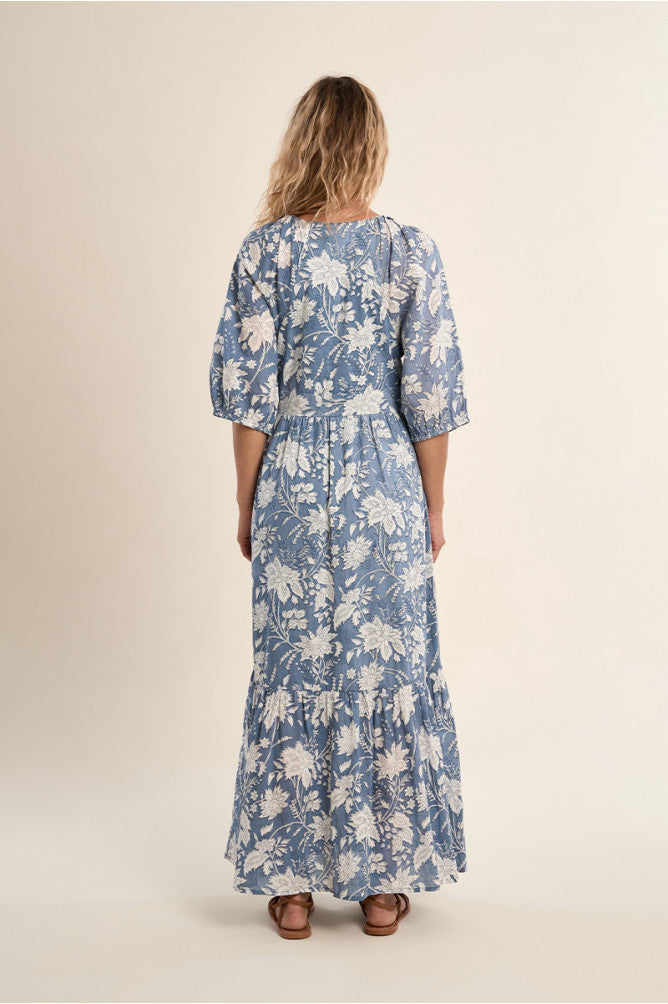 Long Printed Dress in Cotton