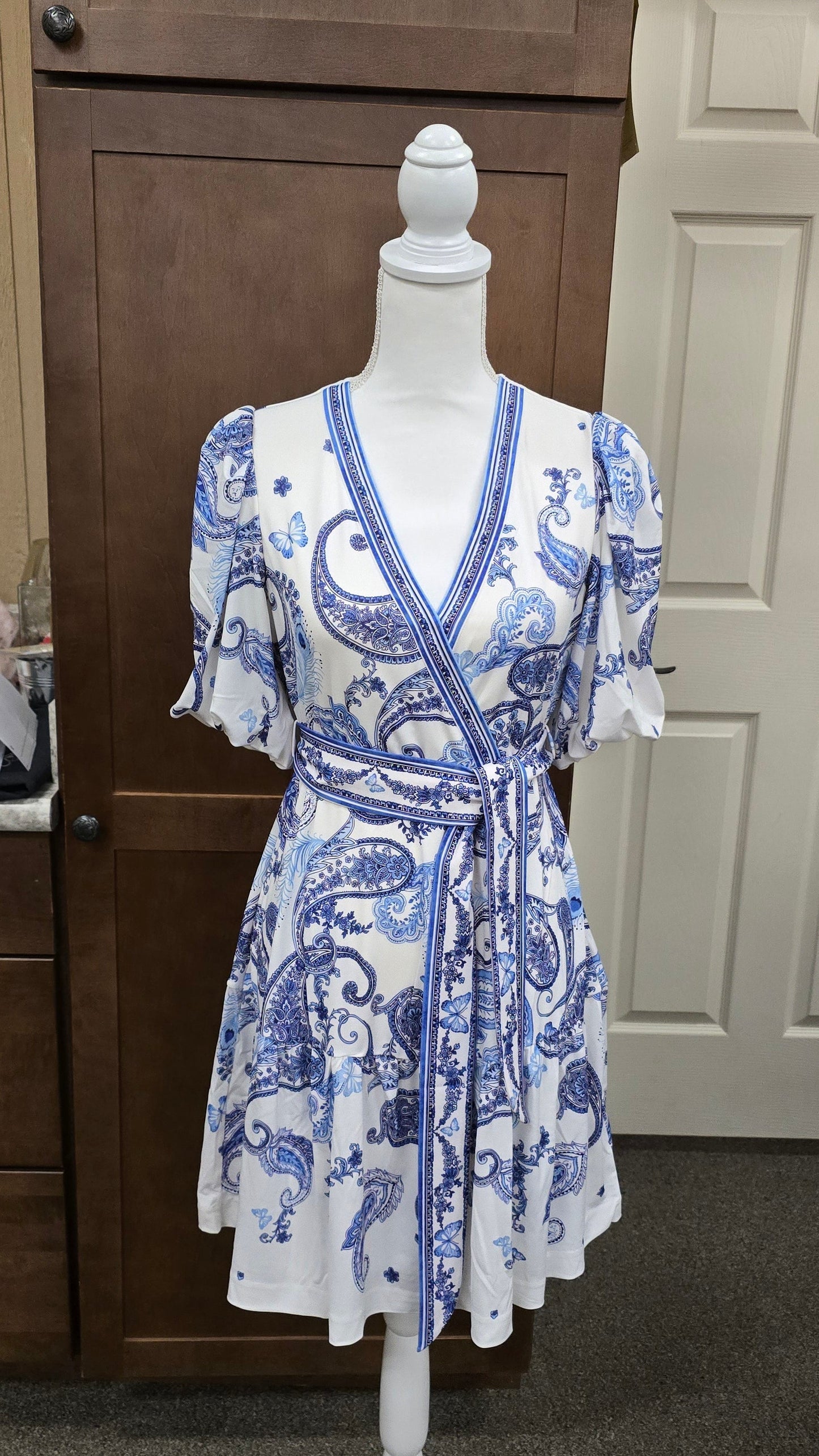 SHORT SLEEVE DRESS-BLUE