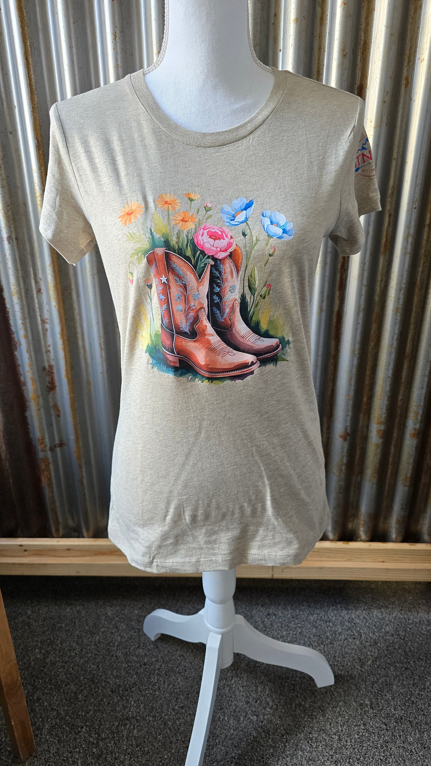 Floral Boots Heather Latte