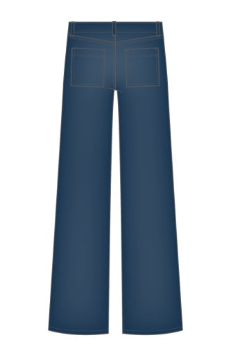 Stride High-Rise Wide Leg With Trapunto Patch Pocket 32' - empire blue