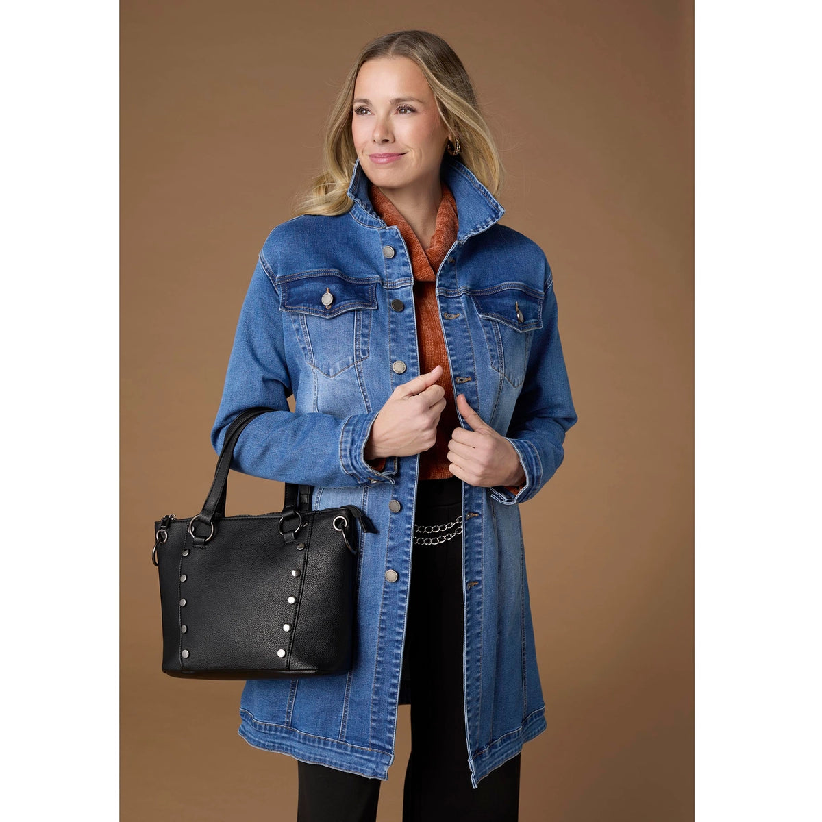 EverStretch Long Trucker Jacket - Medium Denim