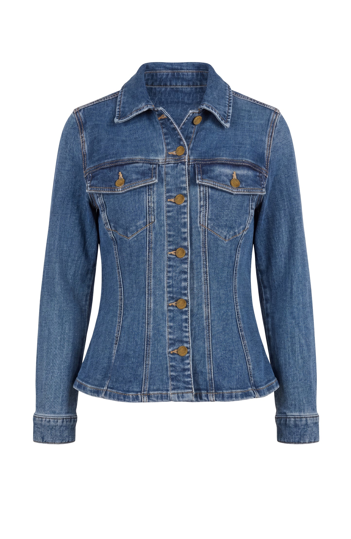 Fit and Flare Trucker Jacket blue Doris