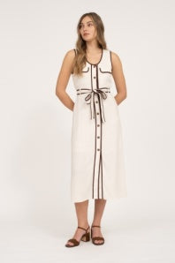 Contrast piping dress