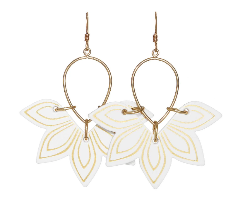 White Floras Earrings