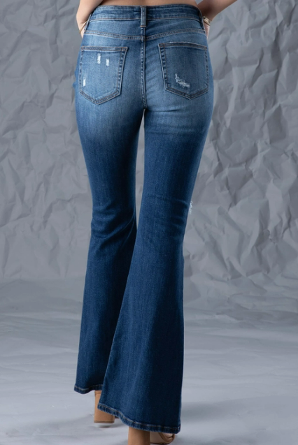 High Rise Flare Dark Blue CHF2092