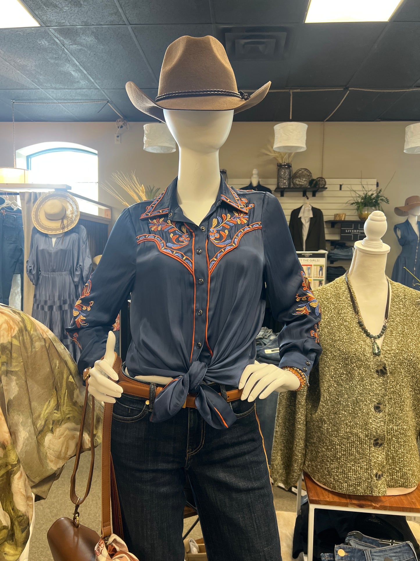 Long sleeve button up top