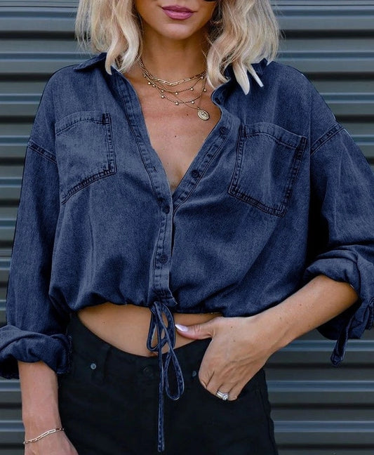 W20504563 Denim Cropped Top