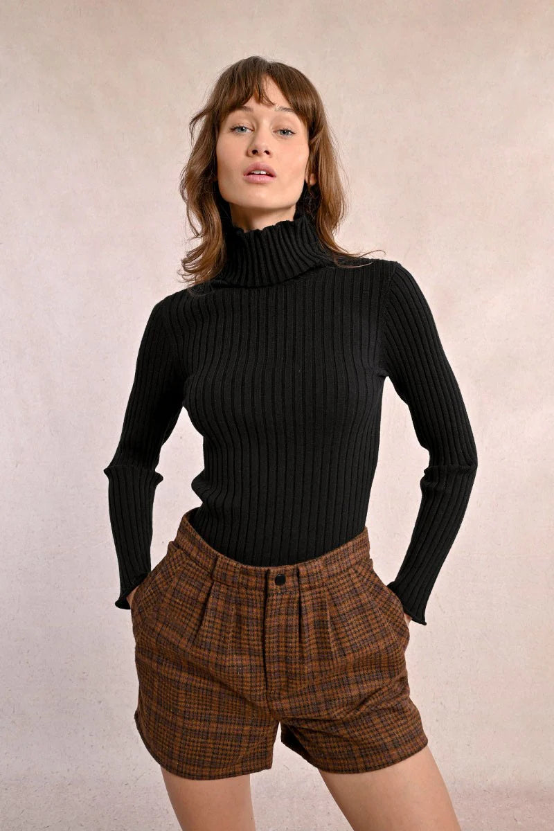 F419CN Ribbed Knit Turtleneck