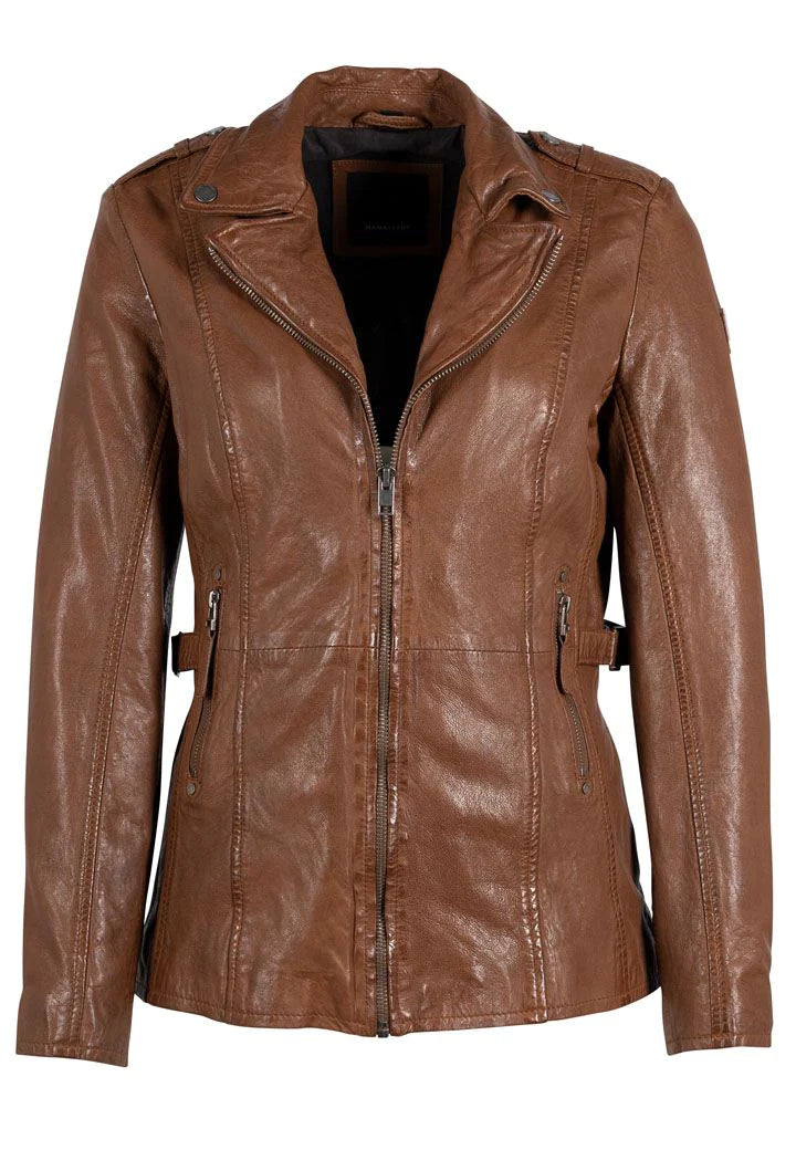 Yellie CF Leather Jacket Cognac