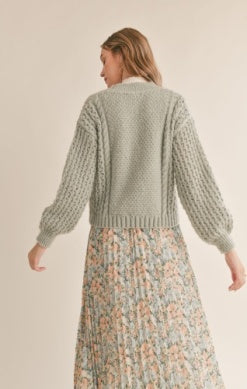 AG1423 Knit Cardigan Sage