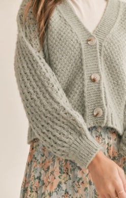 AG1423 Knit Cardigan Sage