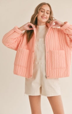 AG1503 Quilted Jacket Washed Coral