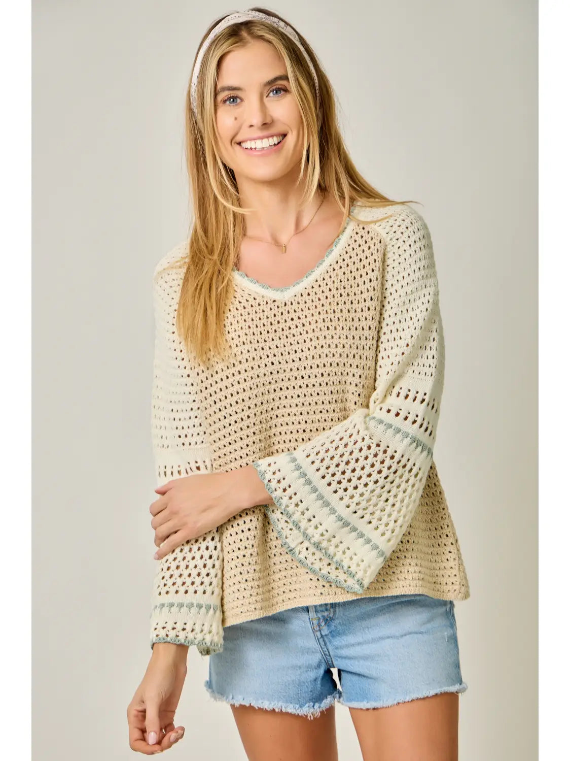 Raglan Slv Crochet sweater
