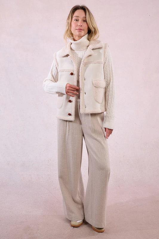 T2132DH Woven Sheepskin Vest