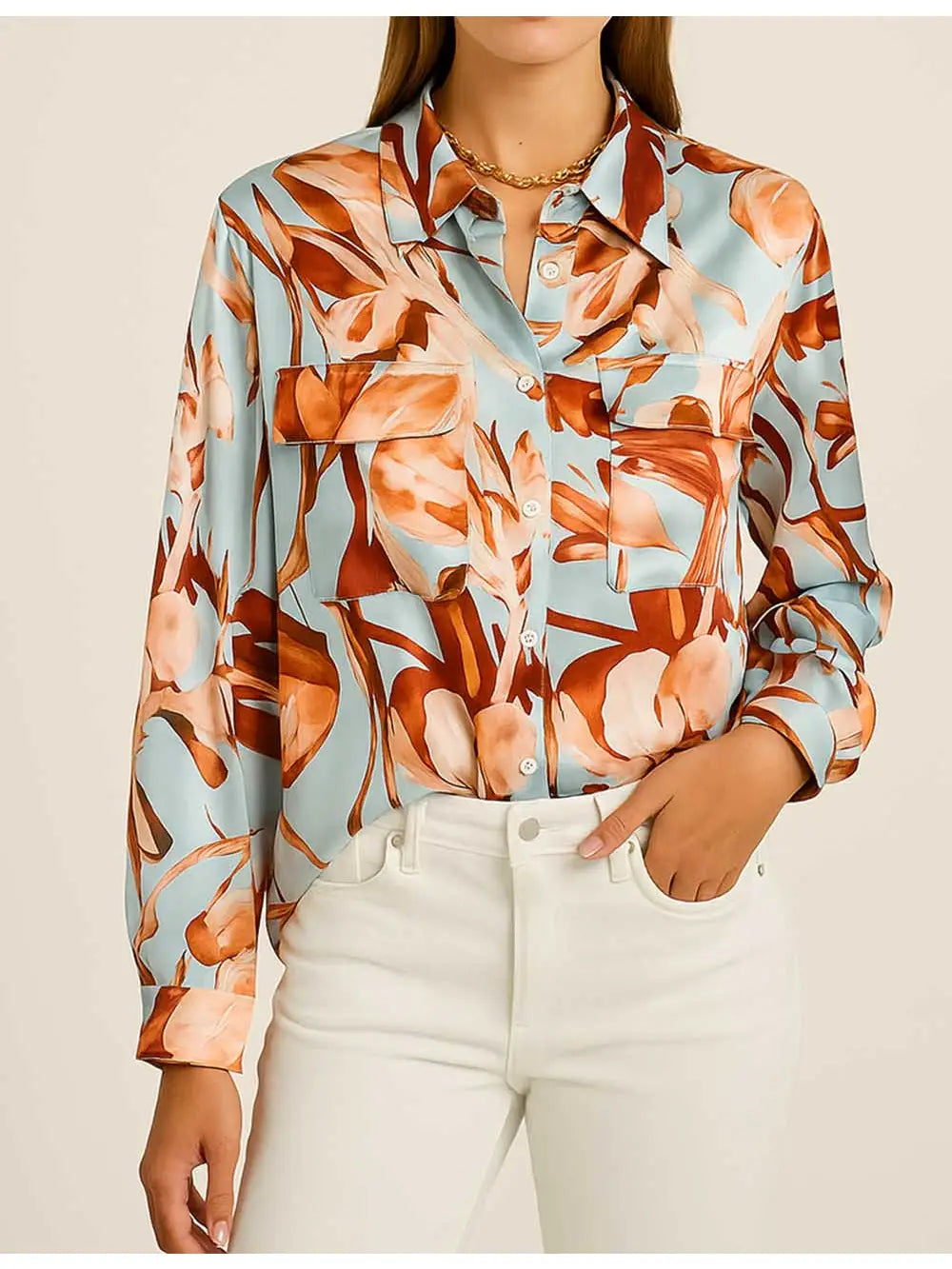 Print Button Down LS Shirt
