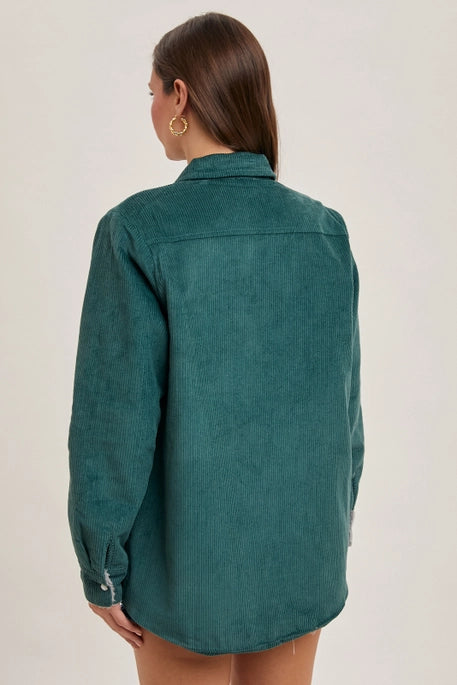 Corduroy Sherpa Jacket Peacock