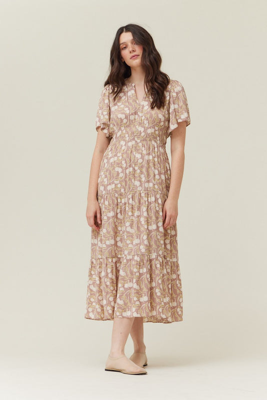 60989KA Printed Mide Dress